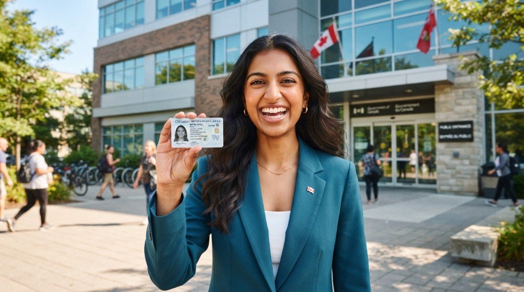 Ontario driver celebrating a successful road test