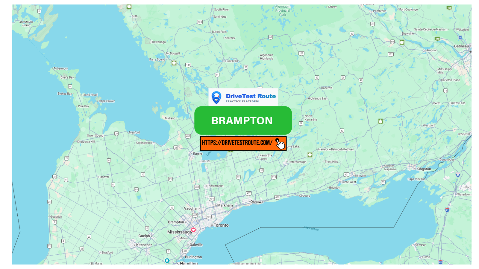 Brampton G2 Drive Test Route - Brampton, Ontario Drive Test Route Map